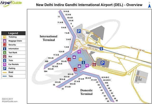 New Delhi airport terminal map